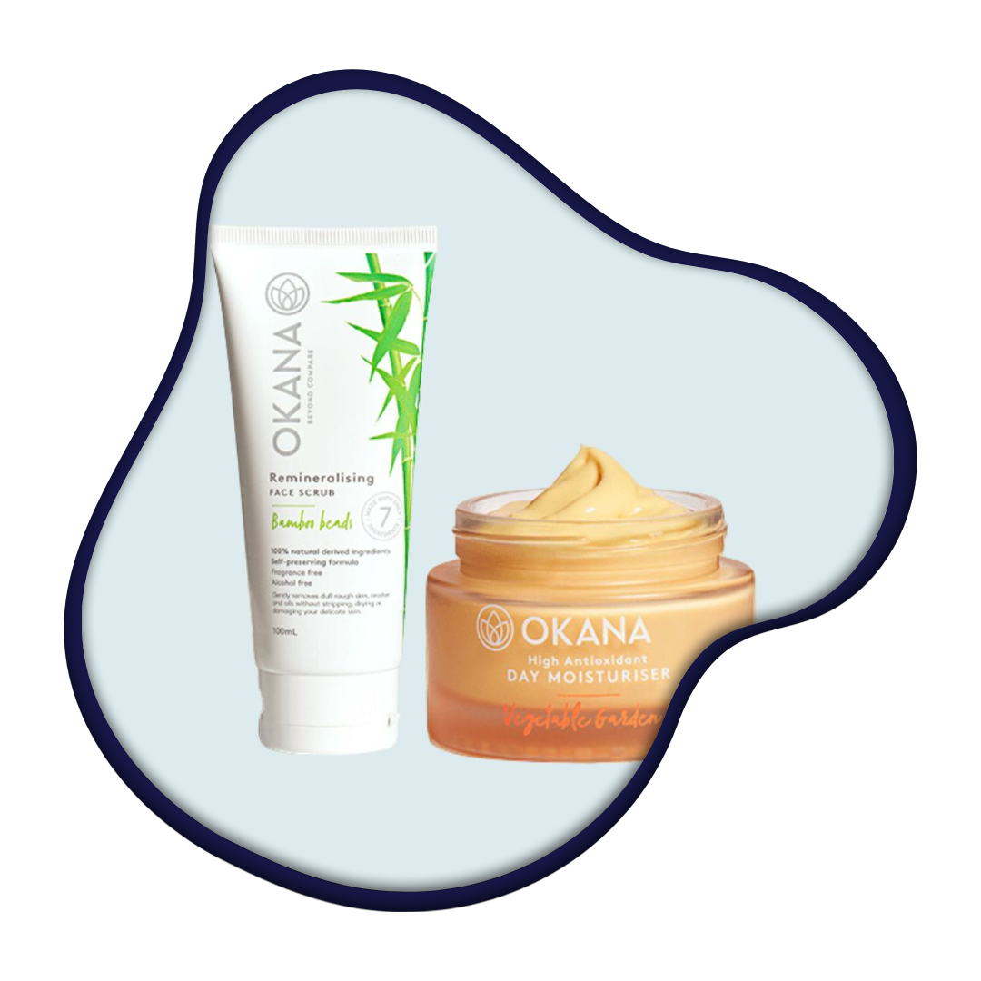 Bamboo face scrub + Vegetable day moisturiser